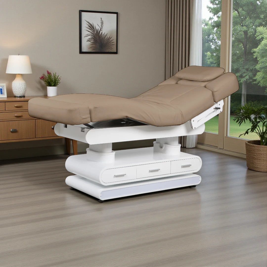 POST Beige (012) Table de massage électrique - Table de massage POST 4 moteurs - table de soins esthétique professionnelle - mobilier esthétique professionnel - mobilier esthétique pour salon SPA - Table de massage professionnelle