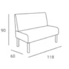 ANDY (7) ANDY waiting sofa ANDY waiting room sofa - Hair salon sofa - Professional hairdressing furniture - 2-seater waiting sofa - ANDY waiting bench