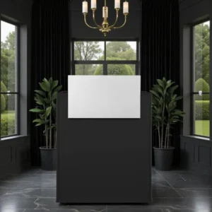 Comptoir d'accueil DYLAN 98/22 - comptoir caisse Dylan - Meuble de réception DYLAN 98/22 - meuble de réception salon de coiffure - mobilier de coiffure professionnel - meuble d'accueil salon de coiffure