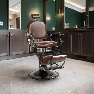 OL TOWN barber chair – vintage barber chair – brown barber chair – professional barber chair – massaging barber chair – PVC leather barber chair – wood barber chair – chromed barber chair – reclining barber chair – high-end barber furniture – retro barber chair – authentic barbershop chair – sturdy barber chair – premium vintage chair