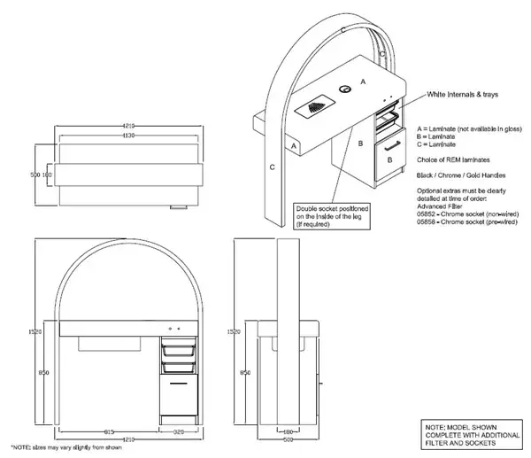 Table manucure Rem HALO - table onglerie Rem- Table de manucure professionnelle - table onglerie professionnelle - mobilier esthétique et onglerie - mobilier esthétique Rem - Table manucure avec aspirateur - table onglerie avec aspirateur