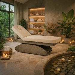 Pebble Table de massage électrique - Table de Spa professionnelle - Mobilier esthétique haut de gamme - Lit de soin ergonomique - Table de massage à eau - Mobilier bien-être premium - Table Spa 4 moteurs - Équipement institut beauté - Table de soin design - Table de massage confort absolu