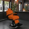 Fauteuil barbier Premium New School orange - Fauteuil barbier dossier massant - chaise barbier dossier massant - mobilier de barbier professionnel - Fauteuil barbier haut de gamme - johnbarbersons - john barber - fauteuil barbier massant - chaise barbier massant