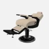 Fauteuil barbier Premium New School beige - Fauteuil barbier dossier massant - chaise barbier dossier massant - mobilier de barbier professionnel - Fauteuil barbier haut de gamme - johnbarbersons - john barber - fauteuil barbier massant - chaise barbier massant