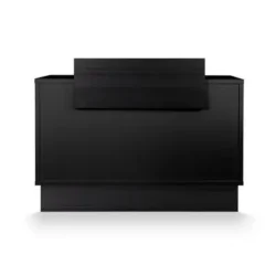 Comptoir Caisse Thierry 9898 -Meuble de réception Thierry 9898 -comptoir d'accueil Thierry - mobilier de coiffure professionnel - comptoir caisse salon de coiffure - comptoir caisse full black - meuble de réception noir