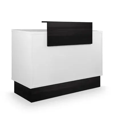Comptoir Caisse Thierry 2298 -Meuble de réception Thierry 2298 -comptoir d'accueil Thierry - mobilier de coiffure professionnel - comptoir caisse salon de coiffure - comptoir caisse blanche - meuble de réception