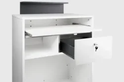 Dylan White counter (1) DYLAN Reception Desk - Dylan Cashier Counter - DYLAN Reception Furniture - Hair Salon Reception Furniture - Professional Hair Salon Furniture - Hair Salon Welcome Desk - White Counter