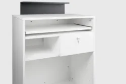 Dylan White counter (2) DYLAN Reception Desk - Dylan Cashier Counter - DYLAN Reception Furniture - Hair Salon Reception Furniture - Professional Hair Salon Furniture - Hair Salon Welcome Desk - White Counter