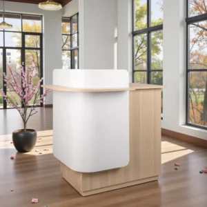 Comptoir d'accueil CORA - comptoir caisse CORA - Meuble de réception CORA - meuble de réception salon de coiffure - mobilier de coiffure professionnel - meuble d'accueil salon de coiffure -