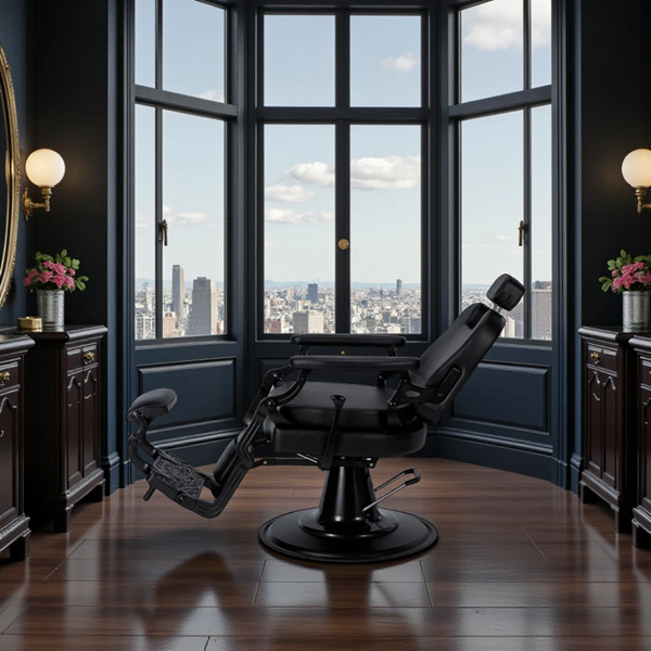 Fauteuil de barbier MARK B - Fauteuil barbier vintage - chaise barbier professionnel - massant - mobilier de barbier professionnel - Fauteuil barbier haut de gamme - fauteuil de coiffure pour homme