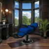Fauteuil barbier Premium New School Bleu - Fauteuil barbier dossier massant - chaise barbier dossier massant - mobilier de barbier professionnel - Fauteuil barbier haut de gamme - johnbarbersons - john barber - fauteuil barbier massant - chaise barbier massant