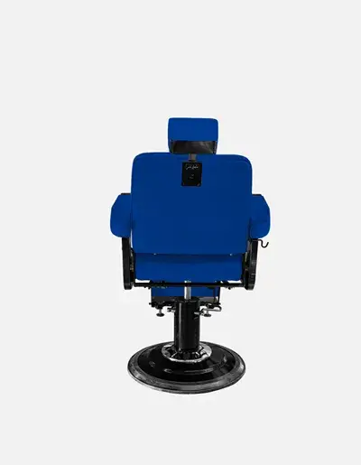 Fauteuil barbier Premium New School Bleu - Fauteuil barbier dossier massant - chaise barbier dossier massant - mobilier de barbier professionnel - Fauteuil barbier haut de gamme - johnbarbersons - john barber - fauteuil barbier massant - chaise barbier massant