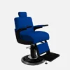 Fauteuil barbier Premium New School Bleu - Fauteuil barbier dossier massant - chaise barbier dossier massant - mobilier de barbier professionnel - Fauteuil barbier haut de gamme - johnbarbersons - john barber - fauteuil barbier massant - chaise barbier massant