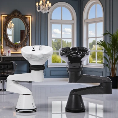 colonne de lavage Rondolore - Bras pivotant articulé avec trois points - Colonne de lavage avec bras pivotant - Mobilier de coiffure professionnel - bac de lavage pour salon de coiffure - bac de lavage Greiner - meuble pour salon de coiffure - greiner - salon de coiffure haut de gamme