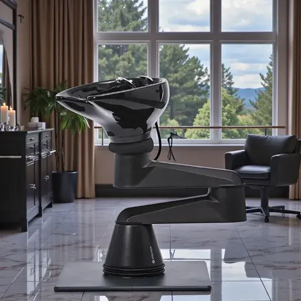 colonne de lavage Rondolore - Bras pivotant articulé avec trois points - Colonne de lavage avec bras pivotant - Mobilier de coiffure professionnel - bac de lavage pour salon de coiffure - bac de lavage Greiner - meuble pour salon de coiffure - greiner - salon de coiffure haut de gamme