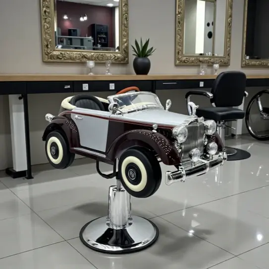 fauteuil de coiffure enfant Shelby - fauteuil de coiffure voiture pour enfant Shelby - Siege de coiffure enfant Shelby - Mobilier de Coiffure Professionnel - Mobilier de Coiffure Haut de Gamme - fauteuil coiffure forme voiture - voiturette enfant
