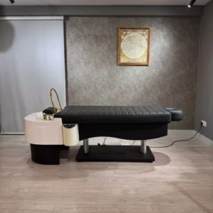 table head spa professionnelle - lit head spa japonais - station de soin capillaire premium - table de massage coiffure - mobilier head spa haut de gamme - lit de relaxation capillaire - table spa avec vasque ergonomique - équipement head spa moderne - lit de soin capillaire chauffant - table head spa avec chromothérapie - mobilier de salon bien‑être luxe