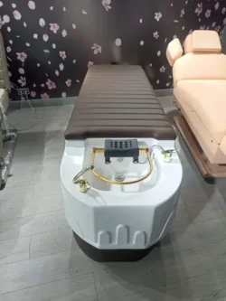 VIVA (13) professional head spa table - Japanese head spa bed - premium hair care station - hairdressing massage table - high-end head spa furniture - hair relaxation bed - spa table with ergonomic basin - modern head spa equipment - heated hair treatment bed - head spa table with chromotherapy - luxury wellness salon furniture