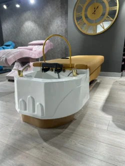 VIVA (18) professional head spa table - Japanese head spa bed - premium hair care station - hairdressing massage table - high-end head spa furniture - hair relaxation bed - spa table with ergonomic basin - modern head spa equipment - heated hair treatment bed - head spa table with chromotherapy - luxury wellness salon furniture