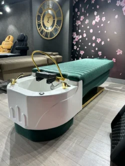 VIVA (20) professional head spa table - Japanese head spa bed - premium hair care station - hairdressing massage table - high-end head spa furniture - hair relaxation bed - spa table with ergonomic basin - modern head spa equipment - heated hair treatment bed - head spa table with chromotherapy - luxury wellness salon furniture