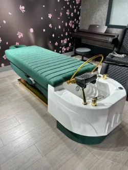VIVA (23) professional head spa table - Japanese head spa bed - premium hair care station - hairdressing massage table - high-end head spa furniture - hair relaxation bed - spa table with ergonomic basin - modern head spa equipment - heated hair treatment bed - head spa table with chromotherapy - luxury wellness salon furniture