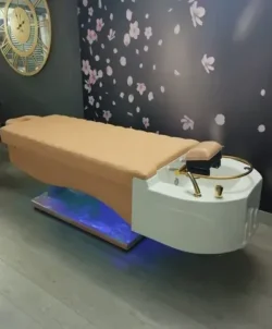 VIVA (6) professional head spa table - Japanese head spa bed - premium hair care station - hairdressing massage table - high-end head spa furniture - hair relaxation bed - spa table with ergonomic basin - modern head spa equipment - heated hair treatment bed - head spa table with chromotherapy - luxury wellness salon furniture