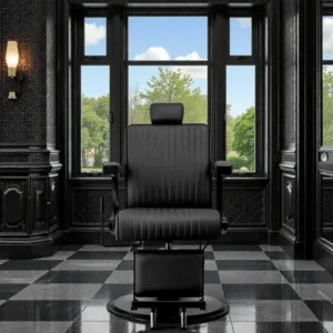 Visionerio B (2) Fauteuil de barbier Visionerio B - Fauteuil barbier vintage - chaise barbier professionnel - massant - mobilier de barbier professionnel - Fauteuil barbier haut de gamme - fauteuil de coiffure pour homme