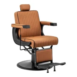 Fauteuil de barbier Visionerio BR - Fauteuil barbier vintage - chaise barbier professionnel - massant - mobilier de barbier professionnel - Fauteuil barbier haut de gamme - fauteuil de coiffure pour homme