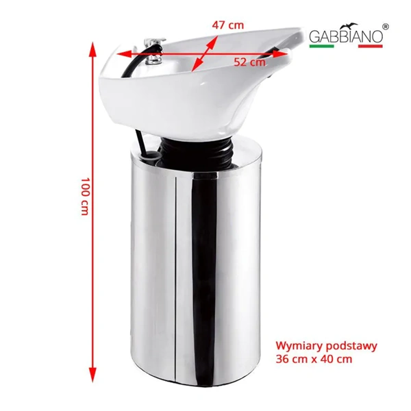 Colonne de lavage Gabbiano Q-2460 - Bac de lavage Gabbiano Q-2460 - Meuble de barbier lave tête - mobilier de coiffure professionnel - Colonne de lavage barbier