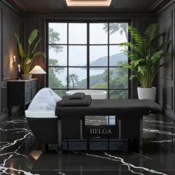 HELGA NOIRE PREMIUM (1) Table head spa helga beige premium - Table Head SPA with steam - table Head SPA professional - table Head SPA with connection - Bed Head SPA professional - Furniture professional aesthetic spa