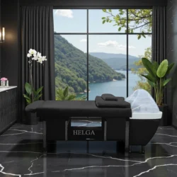 HELGA NOIRE PREMIUM (2) Table head spa helga beige premium - Table Head SPA with steam - table Head SPA professional - table Head SPA with connection - Bed Head SPA professional - Furniture professional aesthetic spa