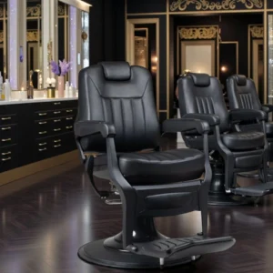 Fauteuil de barbier KALE B - Fauteuil barbier vintage - chaise barbier professionnel - massant - mobilier de barbier professionnel - Fauteuil barbier haut de gamme - fauteuil de coiffure pour homme