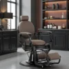 Fauteuil de barbier Matteo BR - chaise de Barbier Matteo BR - Fauteuil de coiffure pour homme - chaise de coiffure vintage - mobilier de barbier professionnel