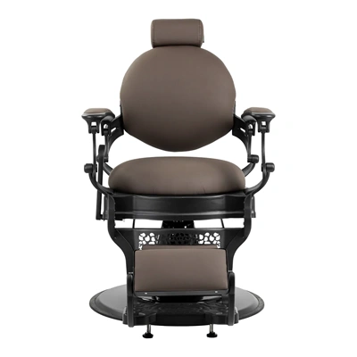 Fauteuil de barbier Matteo BR - chaise de Barbier Matteo BR - Fauteuil de coiffure pour homme - chaise de coiffure vintage - mobilier de barbier professionnel