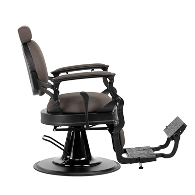 Fauteuil de barbier Matteo BR - chaise de Barbier Matteo BR - Fauteuil de coiffure pour homme - chaise de coiffure vintage - mobilier de barbier professionnel