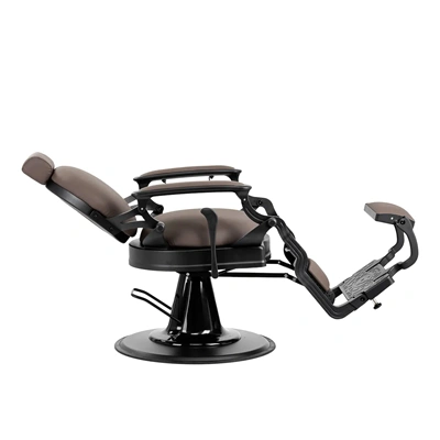 Fauteuil de barbier Matteo BR - chaise de Barbier Matteo BR - Fauteuil de coiffure pour homme - chaise de coiffure vintage - mobilier de barbier professionnel