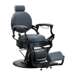 Fauteuil de barbier Matteo Graphite- chaise de Barbier Matteo Graphite - Fauteuil de coiffure pour homme - chaise de coiffure vintage - mobilier de barbier professionnel