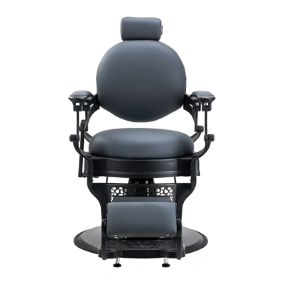 Fauteuil de barbier Matteo Graphite- chaise de Barbier Matteo Graphite - Fauteuil de coiffure pour homme - chaise de coiffure vintage - mobilier de barbier professionnel