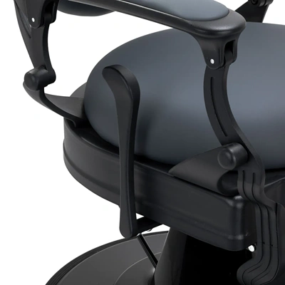 Fauteuil de barbier Matteo Graphite- chaise de Barbier Matteo Graphite - Fauteuil de coiffure pour homme - chaise de coiffure vintage - mobilier de barbier professionnel
