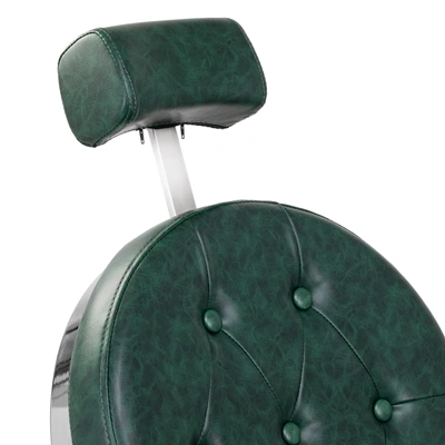 Fauteuil de Barbier Wolf vert silver - Fauteuil Barbier Wolf vert silver - Chaise Barbier Wolf vert silver - Fauteuil de coiffure barbier Wolf vert silver - mobilier de coiffure haut de gamme - barbershop - barber