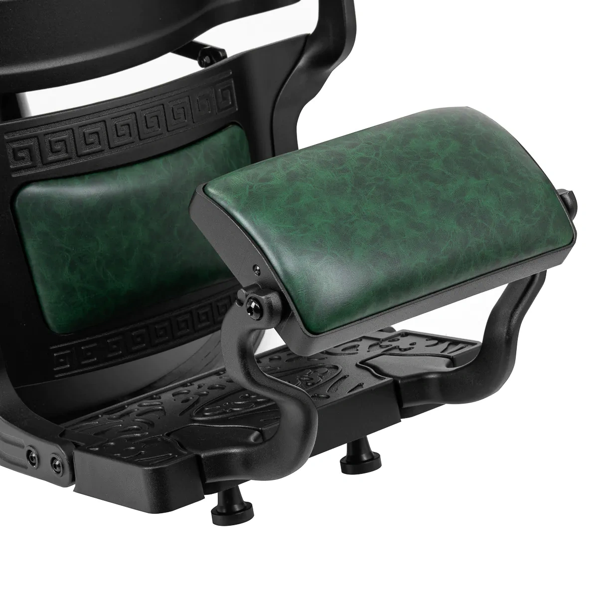 Fauteuil de Barbier Wolf vert noir - Fauteuil Barbier Wolf vert noir - Chaise Barbier Wolf vert noir - Fauteuil de coiffure barbier Wolf vert noir - mobilier de coiffure haut de gamme - barbershop - barber