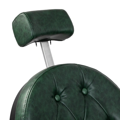 Fauteuil de Barbier Wolf vert noir - Fauteuil Barbier Wolf vert noir - Chaise Barbier Wolf vert noir - Fauteuil de coiffure barbier Wolf vert noir - mobilier de coiffure haut de gamme - barbershop - barber