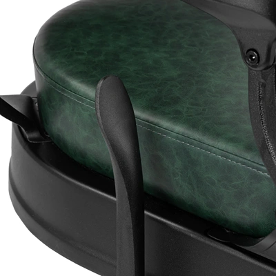 Fauteuil de Barbier Wolf vert noir - Fauteuil Barbier Wolf vert noir - Chaise Barbier Wolf vert noir - Fauteuil de coiffure barbier Wolf vert noir - mobilier de coiffure haut de gamme - barbershop - barber