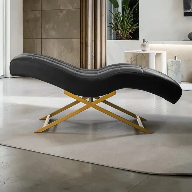 Lit de beauté à cils courbé ALBA NOIR - lit esthétique professionnel - fauteuil esthétique professionnel - mobilier esthétique professionnel - fauteuil extension de cils - fauteuil de soins esthétique