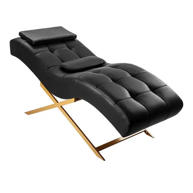 Lit de beauté à cils courbé ALBA NOIR - lit esthétique professionnel - fauteuil esthétique professionnel - mobilier esthétique professionnel - fauteuil extension de cils - fauteuil de soins esthétique