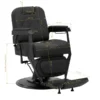 Fauteuil de barbier Bruno Full-Black - Fauteuil barbier professionnel - chaise de barbier vintage - fauteuil de coiffure pour homme - fauteuil de coiffure vintage - mobilier de coiffure professionnel - mobilier barbier professionnel - siège barber - fauteuil barbershop
