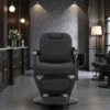 Fauteuil de barbier Bruno Full-Black - Fauteuil barbier professionnel - chaise de barbier vintage - fauteuil de coiffure pour homme - fauteuil de coiffure vintage - mobilier de coiffure professionnel - mobilier barbier professionnel - siège barber - fauteuil barbershop