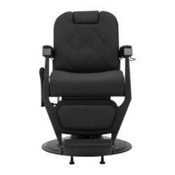 Fauteuil de barbier Bruno Full-Black - Fauteuil barbier professionnel - chaise de barbier vintage - fauteuil de coiffure pour homme - fauteuil de coiffure vintage - mobilier de coiffure professionnel - mobilier barbier professionnel - siège barber - fauteuil barbershop