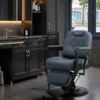 Fauteuil de barbier Bruno Graphite B - Fauteuil barbier professionnel - chaise de barbier vintage - fauteuil de coiffure pour homme - fauteuil de coiffure vintage - mobilier de coiffure professionnel - mobilier barbier professionnel - siège barber - fauteuil barbershop