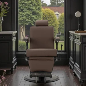 fauteuil de barbier continental BR - mobilier de barbier professionnel - fauteuil barbier continental - fauteuil barbier vintage - chaise barbier vintage - salon de coiffure - barbershop - barbier